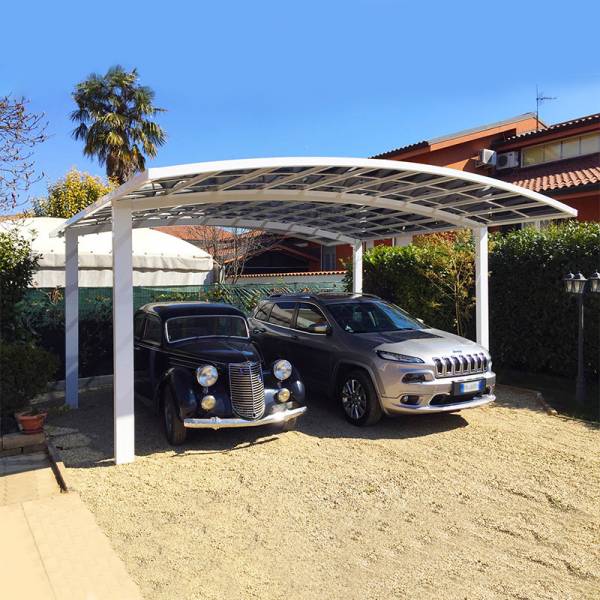 A white aluminum frame double carport, protecting vehicles from sun exposure in Auckland, offers durable and sleek design.