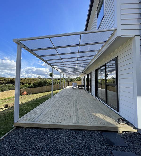flat pergola attached house